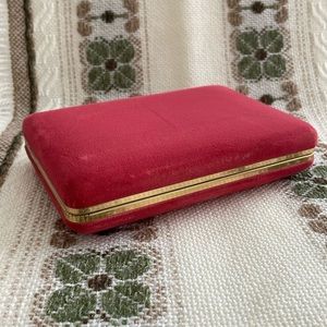 Vintage Pink Velvet Jewelry Box